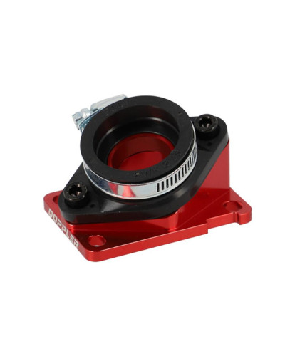 Pipe d’admission Doppler Vortex rouge Derbi pour carburateur PWK avec réducteur 24 mm
