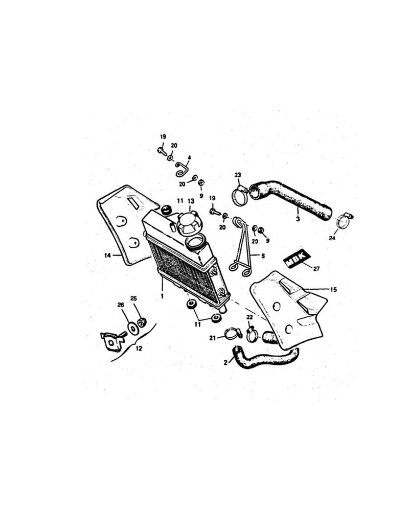 Support supérieur radiateur MBK 51 liquide