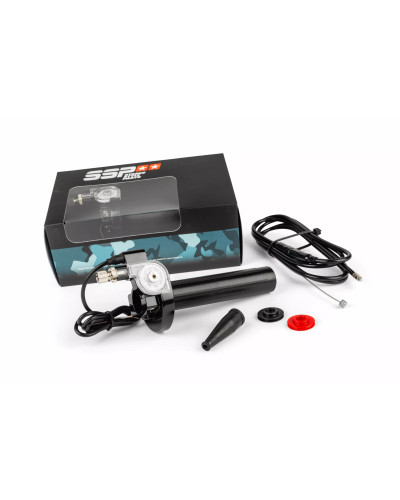 Poignée de gaz tirage rapide Stage6 CNC noir avec coupe-circuit