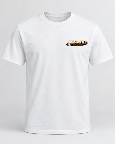 T-shirt blanc MobScoot 13 taille M avec logo côté cœur