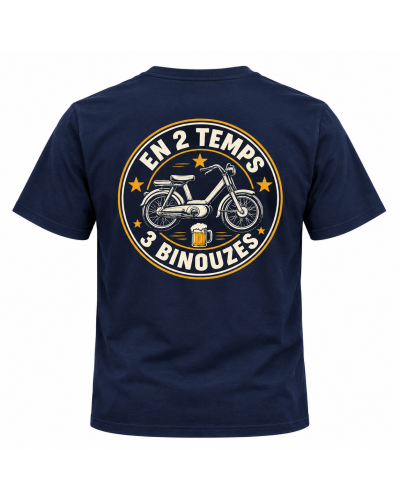 T-shirt bleu marine 2T3B MobScoot 13 L’Alternative taille 2XL avec logo avant et visuel dos