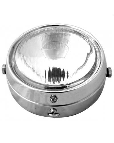 Phare rond chrome diamètre 130 mm pour Peugeot 103 et MBK 51 ampoule P26S non fournie