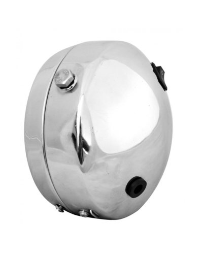 Phare rond chrome diamètre 130 mm pour Peugeot 103 et MBK 51 ampoule P26S non fournie