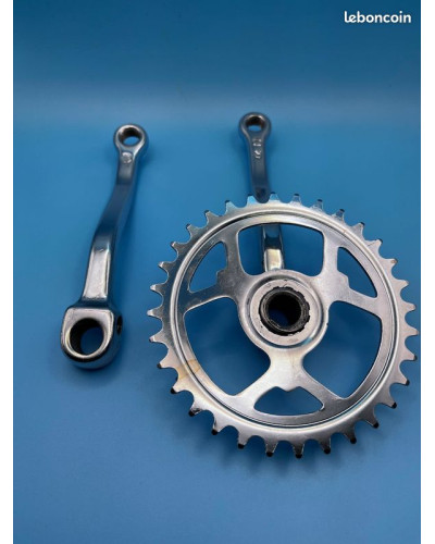 Paire de manivelles chrome 32 dents pour MBK 51 Motobécane AV88 AV89 AV85 AV65