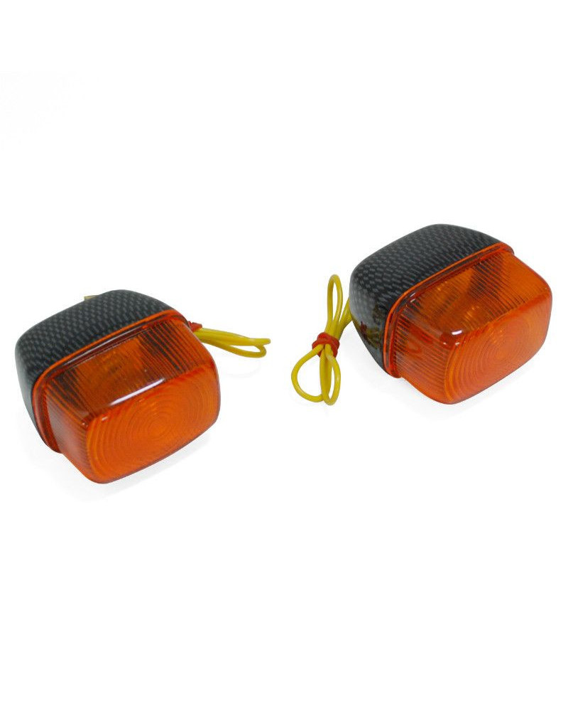 CLIGNOTANT MBK BOOSTER / YAMAHA ,  ORANGE CARBONE (PAIRE) REPLAY